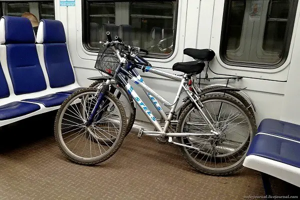 the way of placing the bike in the train