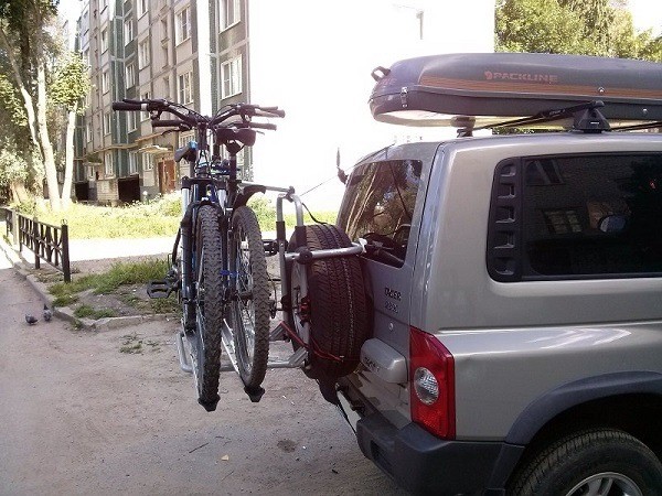 transporting a bicycle on a spare tire