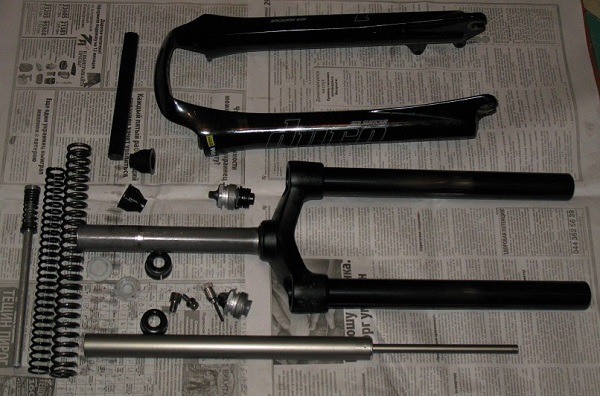 remove and disassemble the bike fork