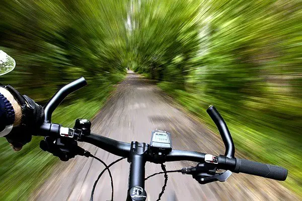 high speed on a bicycle